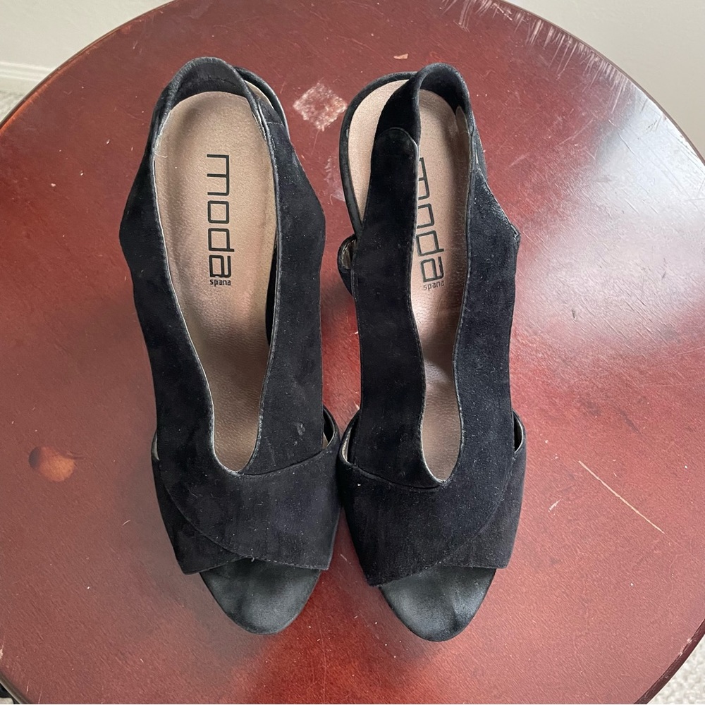 Vintage Suede Sandal Heel